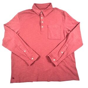 UNTUCKit Argill Men's L Long Sleeve Polo‎ Berry Red Casual Business Soft Stretch
